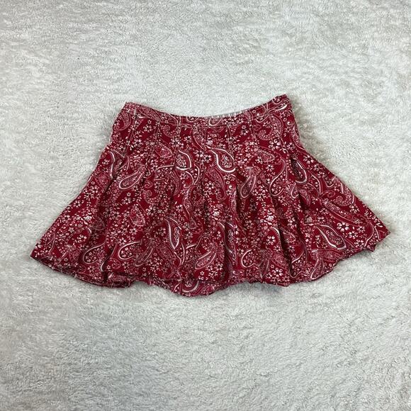 Y2K Tommy Hilfiger red bandana cotton a line skirt, size 14p - Picture 1 of 7